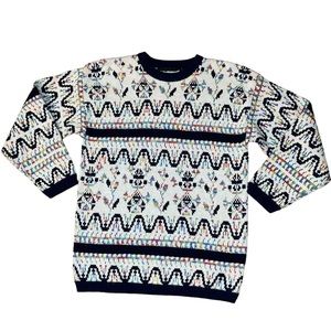 Vintage Bramble Lane Women’s Unique Festive Multi Colored Sweater Size Small 80s